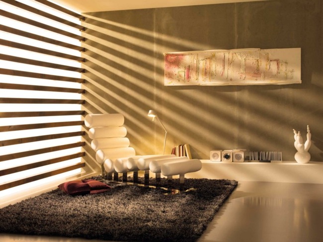ideia de design de sala de estar moderna em cor creme