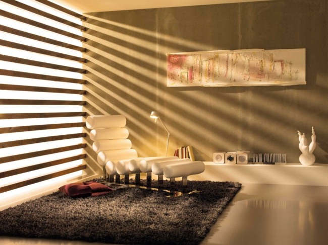 ideia de design de sala de estar moderna em cor creme