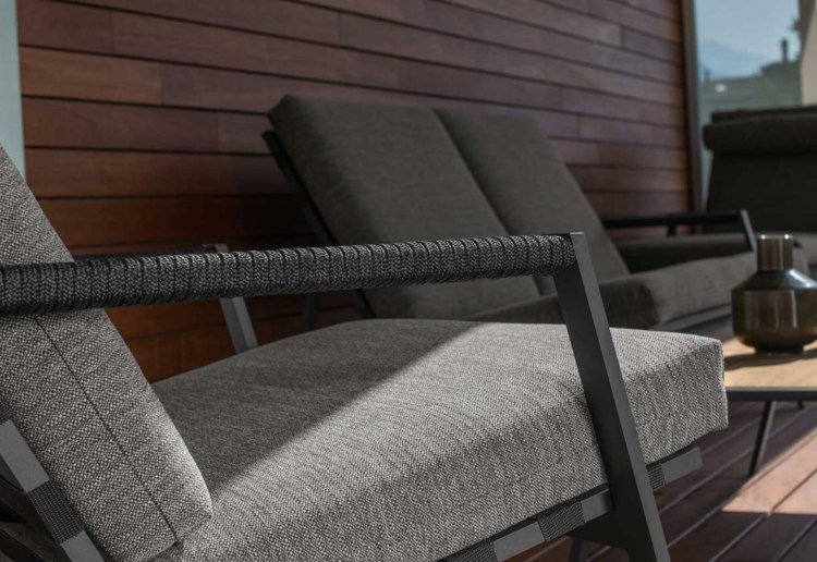 móveis de sala de estar de jardim cadeiras de grupo terraço móveis estofados cinza