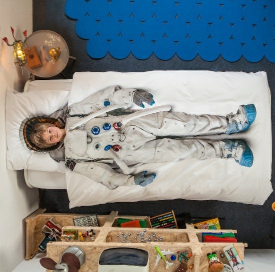 Roupa de cama infantil quarto austronauta