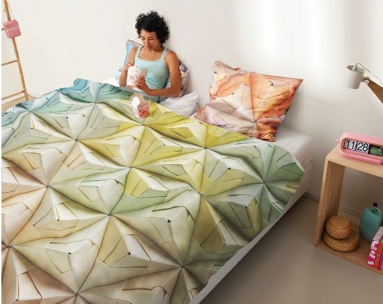 Idéias de design de roupa de cama dobras de origami