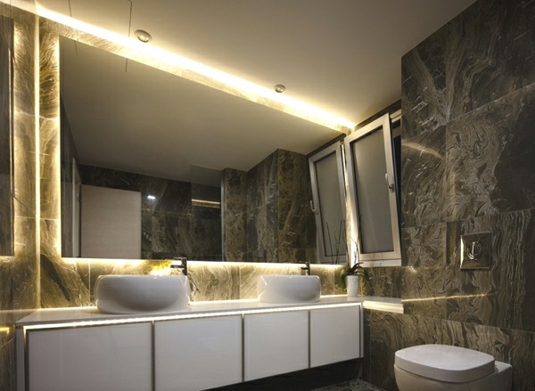 mármore luxo iluminação interior de banheiro