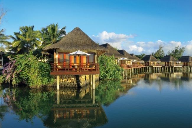 Resort 5 estrelas Maurícia, residência luxuosa, villa sobre palafitas no oceano