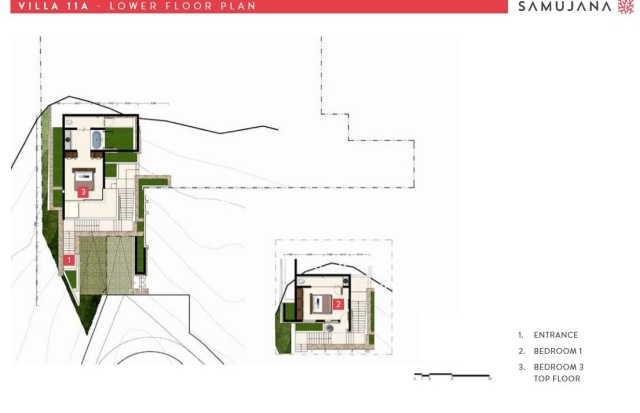 plano de arquitetura de vila de férias de luxo na tailândia