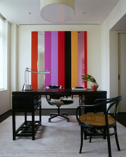 Design de gabinete com detalhes coloridos