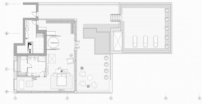 apartamento de cobertura de dois andares planta moderna do quarto em moscou planta baixa terraço na cobertura
