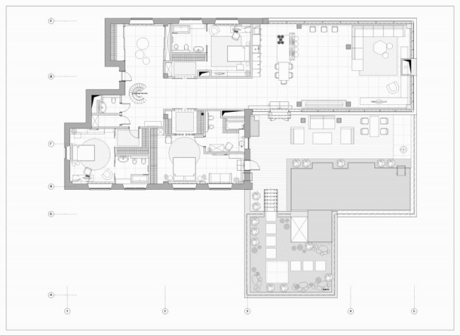 layout da sala de maisonette de moscou arquitetura y Gilyarovskogo rua
