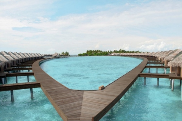 Férias de sonho em bangalôs Ayada Maldivas com vista para o mar