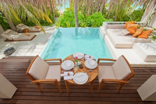 Projeto de hotel em villa de praia nas Maldivas