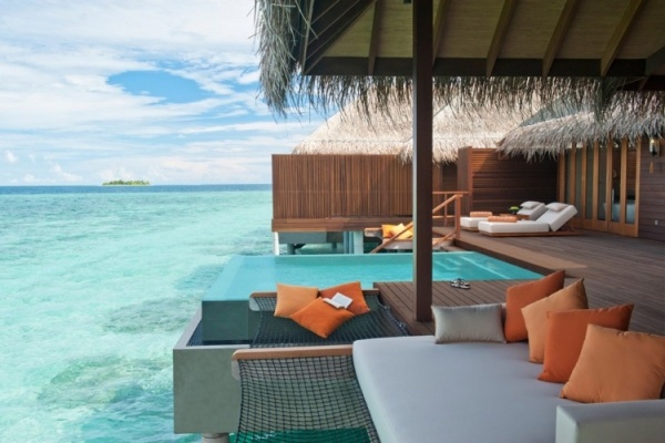 Conjunto de salão de vilas de férias de sonho em Ayada Maldivas