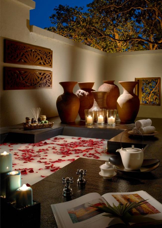 Área de spa de design de primeira classe Tanjong Jara-Resort Malaysia ao ar livre