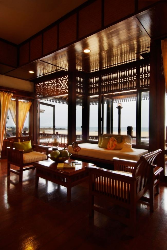 Restaurante gourmet design de interiores Tanjong-Jara luxuoso spa resort exótico