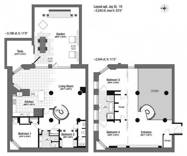 duplex com um plano de arquitetura de design chique