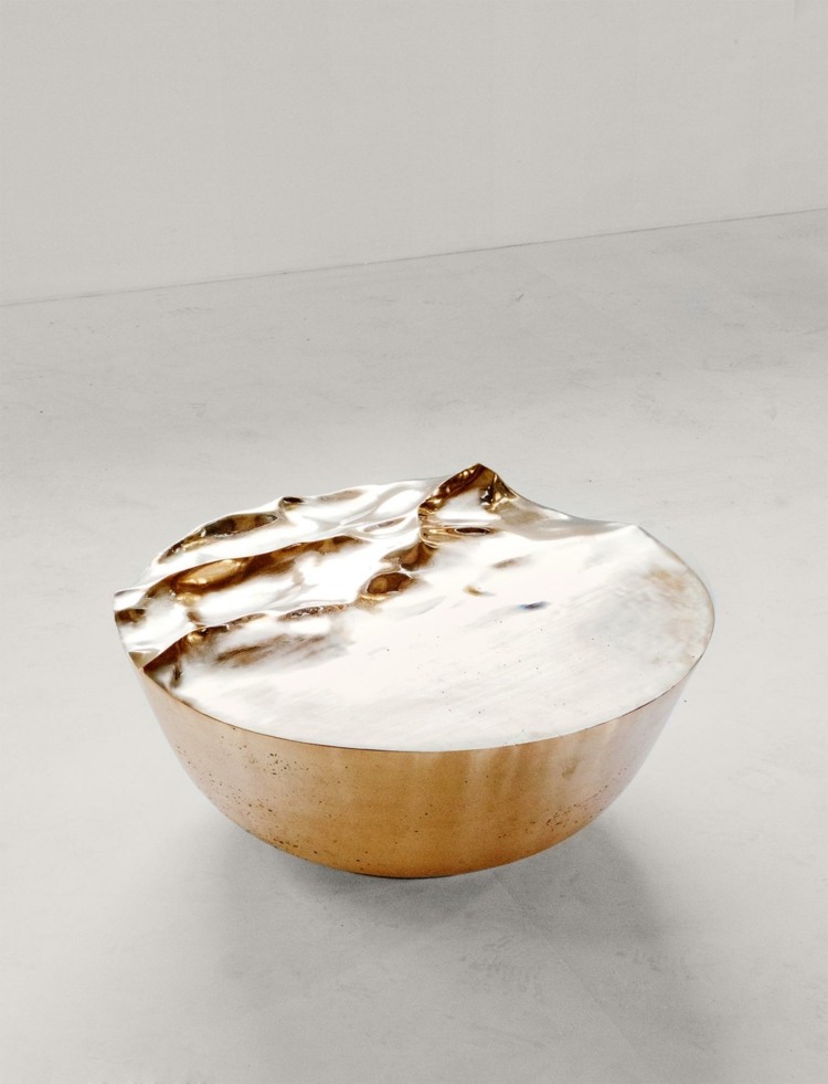 ondas tridimensionais mesa superfície mármore móveis de design