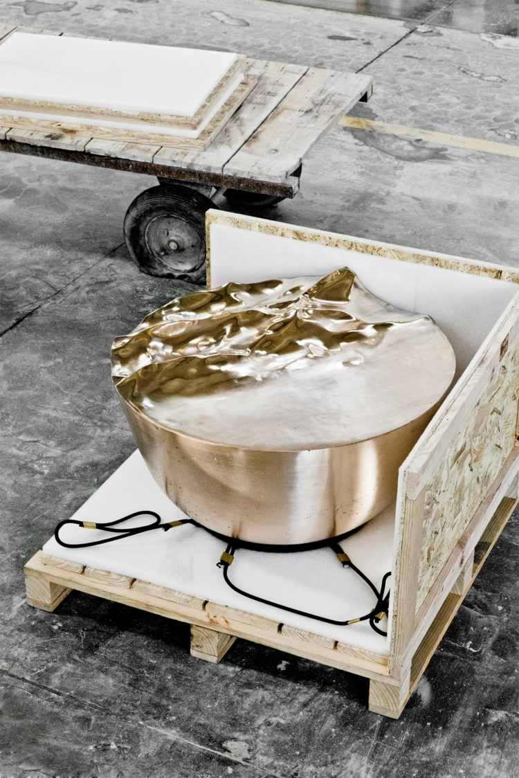 mármore design mobiliário superfície bronze mesa de centro