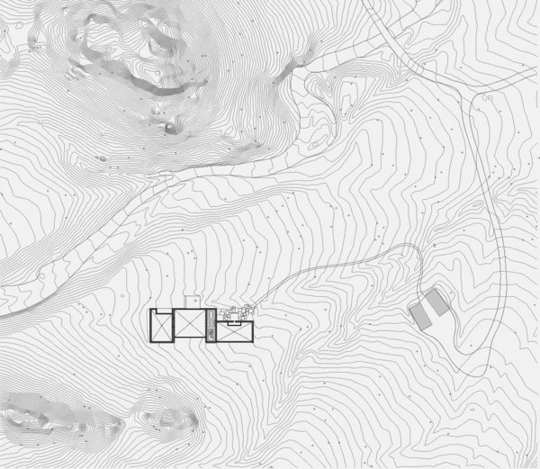 Planta da localização das montanhas da casa