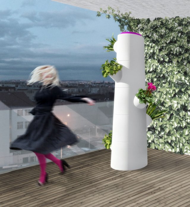 Vasos de flores, parede verde, ideia legal, móveis modernos