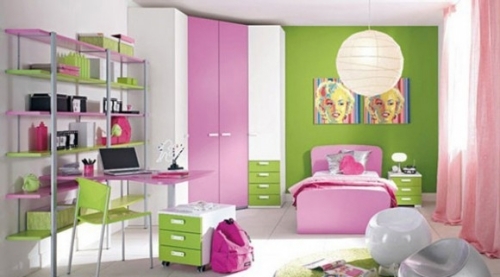 quarto feminino com decoração colorida merlin