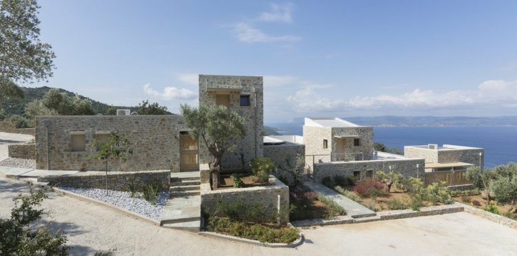 mediterrâneo-parede-complexo-pedra-férias-vilas-mar-panorama-privacidade