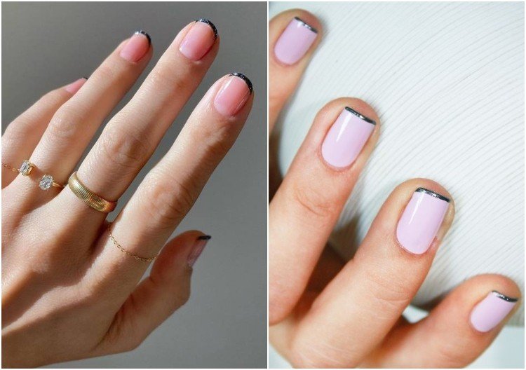 Tendências em unhas Micro French Nails 2021 pintando unhas curtas