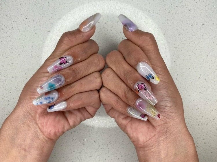 Milk Bath Nails tendência de unhas idéias de design de unhas de verão unhas compridas de acrílico
