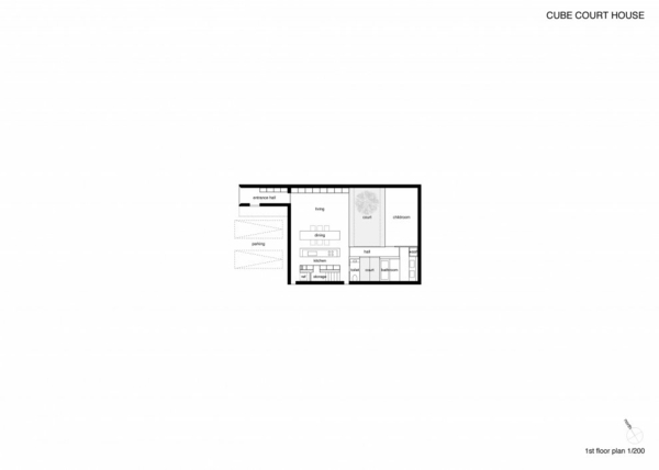 Plano de construção de arquitetura japonesa pura com minimalismo