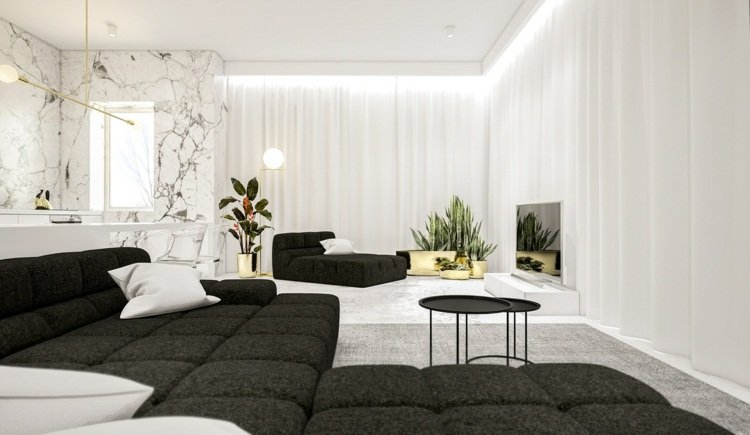 branco-preto-sofá-latão-mesa lateral-cortinas