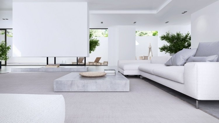mobiliário-branco-minimalista-mesa de centro-mármore
