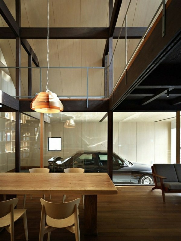 Sala-garagem-moderna-arquitetura minimalista