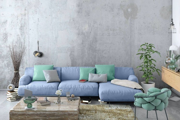 cor hortelã combina maravilhosamente com cinza e azul claro