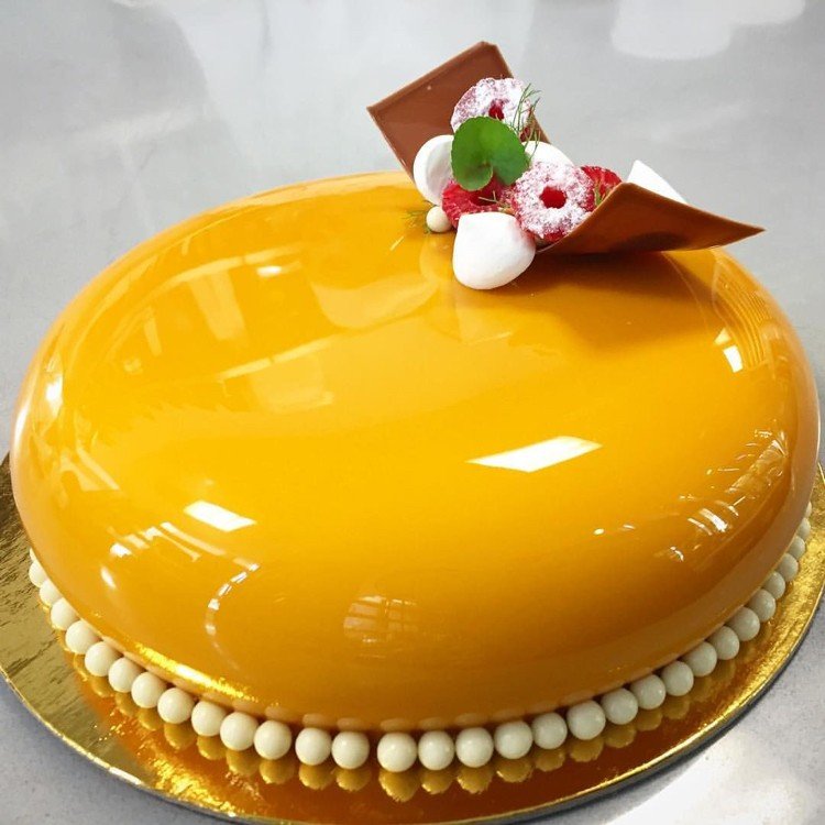 espelho vidrado torta amarelo cor amarelo frutado