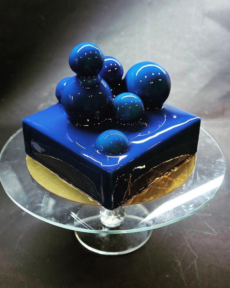 espelho esmaltado bolo azul retangular