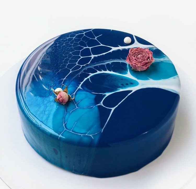 espelho esmalte bolo azul oceano tema esmalte sobreposto