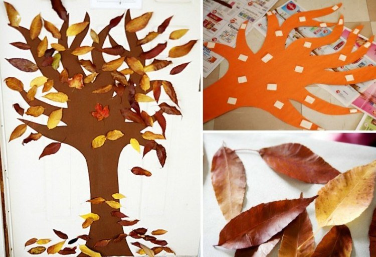 folheto-outono-consertar-árvore-parede-porta-design-crianças-cola
