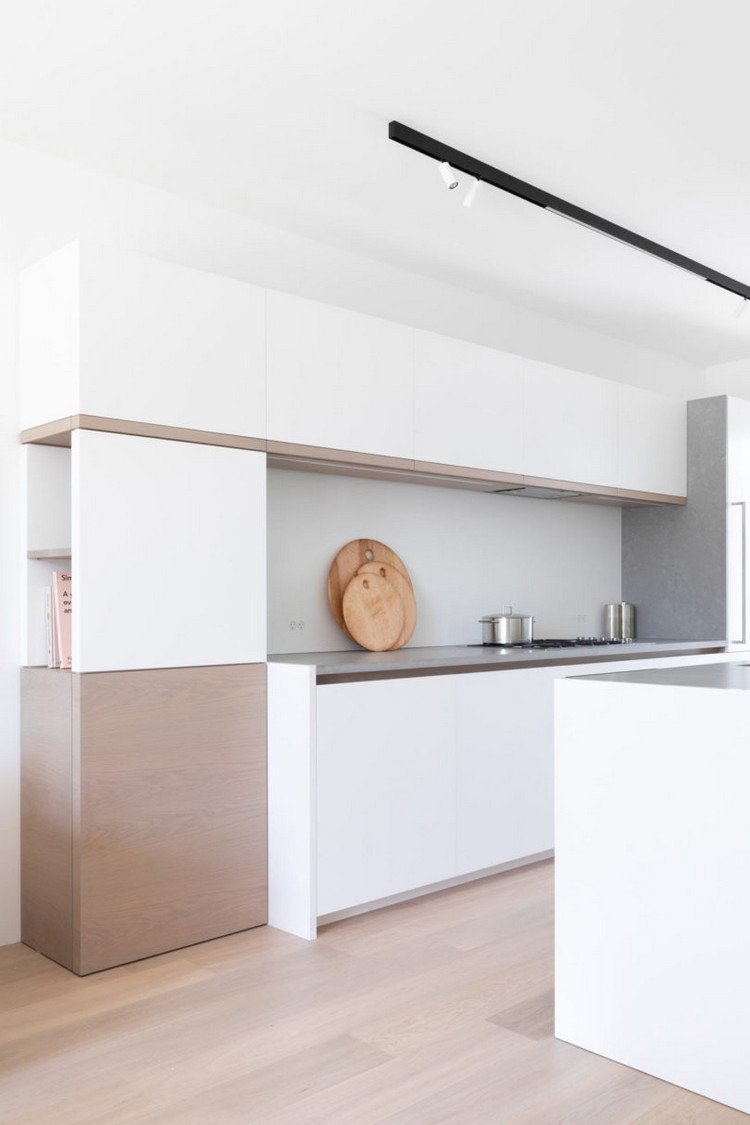 casa estreita cozinha minimalista branco