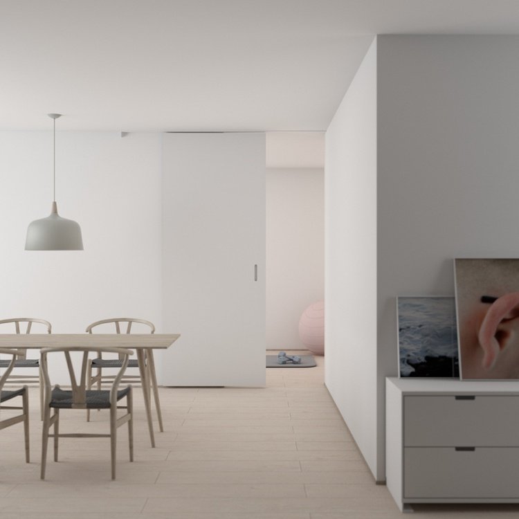 Escolha um abajur acima da mesa de jantar, branco fosco, moderno e atemporal