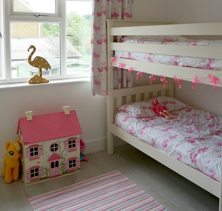 quarto das crianças cortinas de irmãos roupa de cama flamingo padrão deco