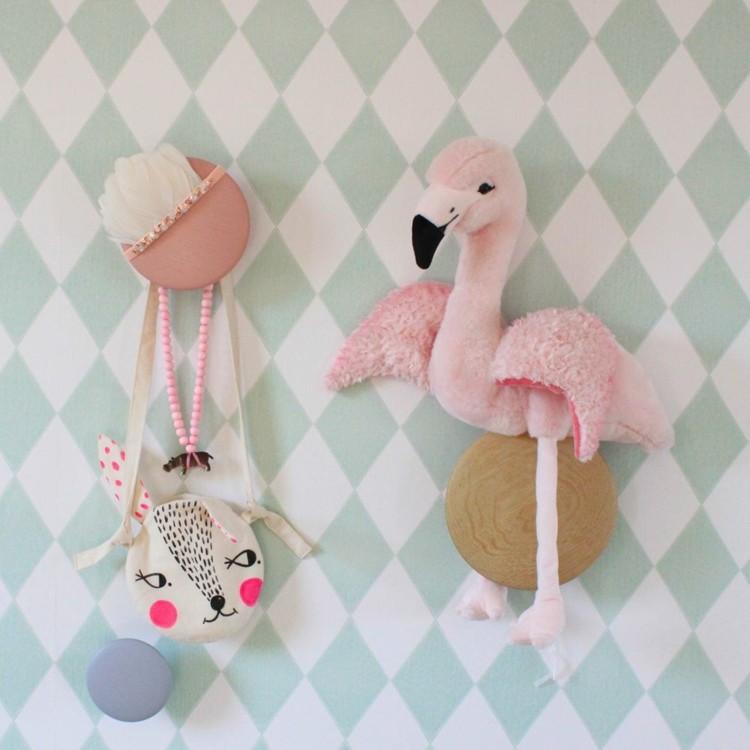 flamingo deco berçário design de parede brinquedo macio rosa suave