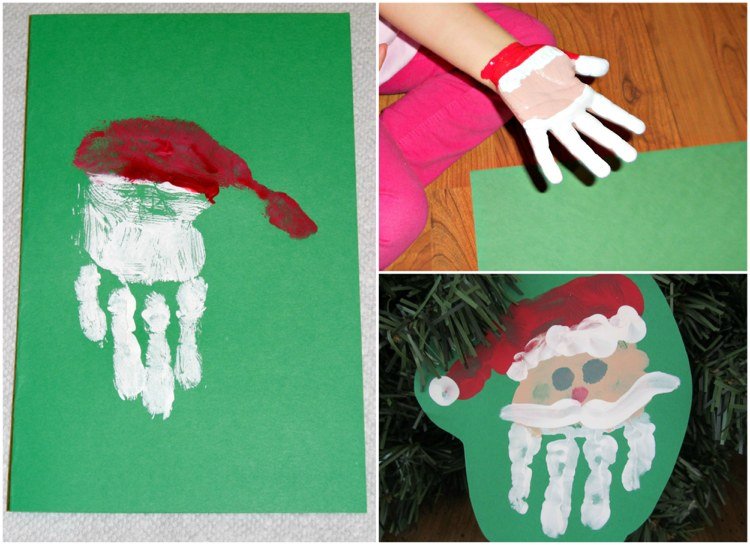 Impressão da mão para o jardim de infância Nikolaus de Natal