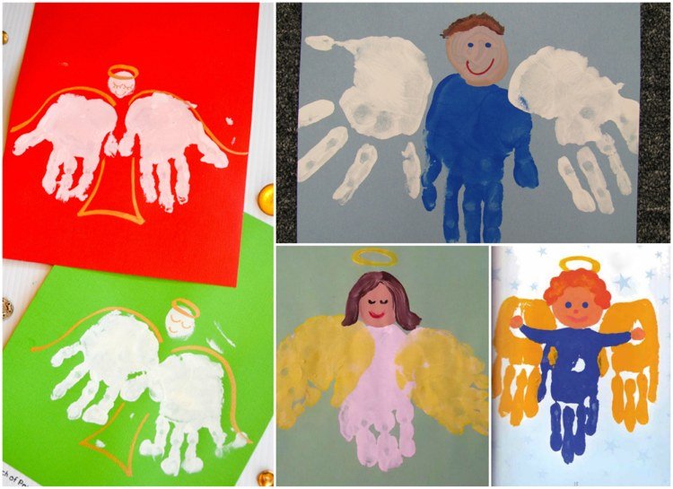 Impressão de mão para crianças de anjo da guarda de anjo da guarda