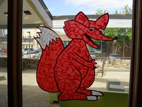 Fox-painting-funny-animal-motifs-decorative-window-pictures-para-quartos de crianças