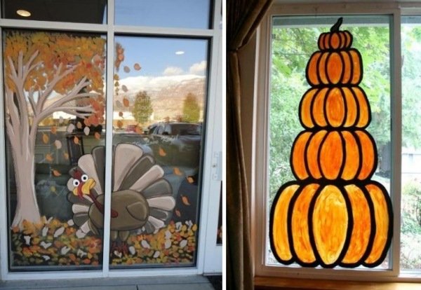 Atmospheric-window-pictures-autumn-painting-tinkering-goose-stacked-pumpkins