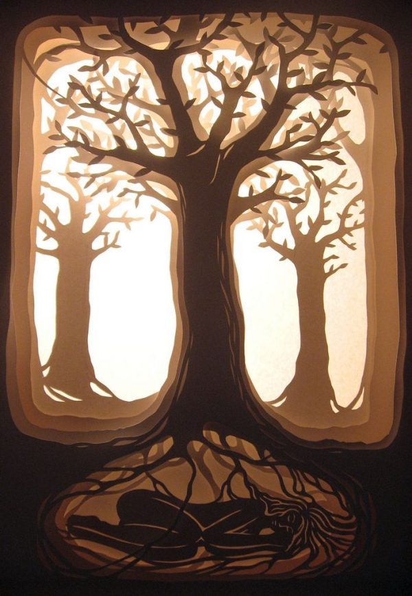árvore-janela-imagem-outono-mexer-colorido-papelão-colado duplo