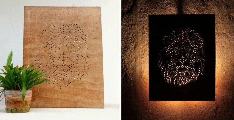 plywood-tinker-picture-holes-lion-make-light-effect