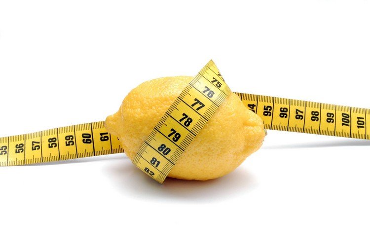 Dieta com água de limão emagrecimento rápido fita métrica cortador de limão