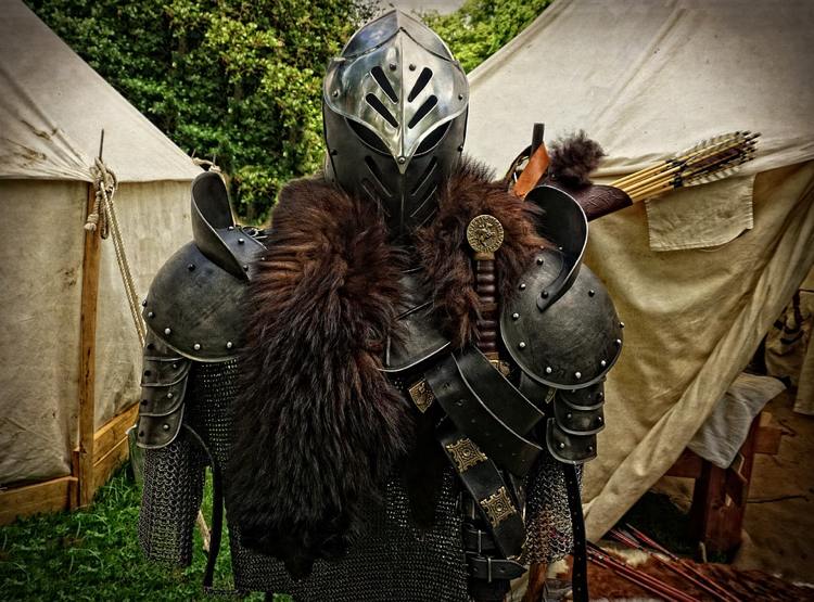 Traje medieval cavaleiro armadura capacete colares peitoral