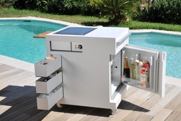 Compartimentos de armazenamento de geladeira mini cozinha ao ar livre