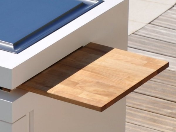 Mini mesa de madeira extraível para cozinha ao ar livre