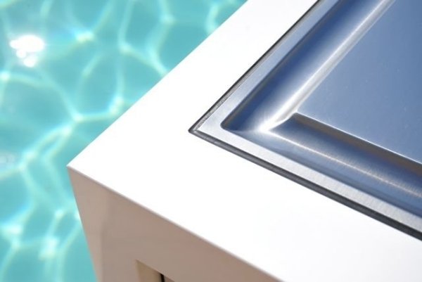 Placa de aço inoxidável da cozinha ao ar livre MOVE bancada branca