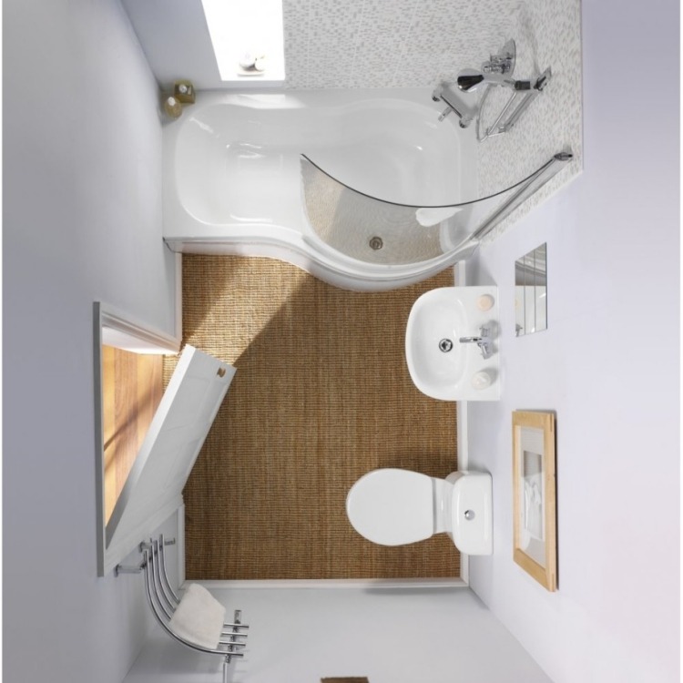 banheiro design moderno -tile-small-bathroom-bamboo-floor-banheira